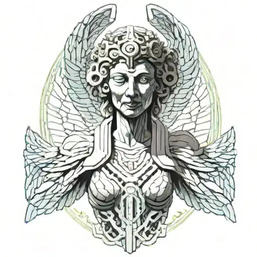 Weeping Angel from Doctro Who Laughs tattoo design idea