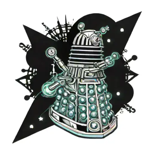 Dalek from Dr Who Laughs tattoo design idea