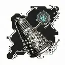 Dalek from Dr Who Laughs tattoo design idea