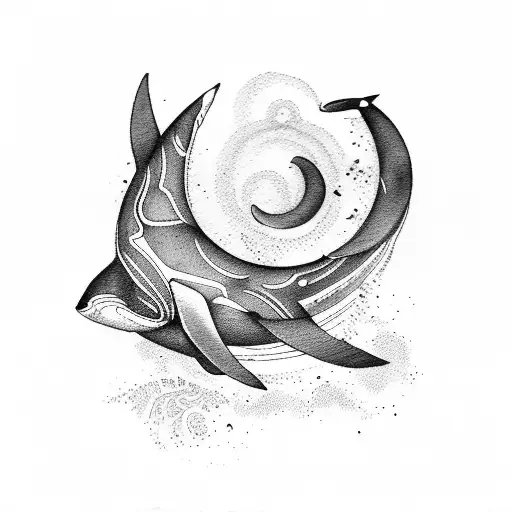 Ancient Greek orca tattoo design idea