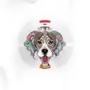 beagle with Ambu masc tattoo design idea