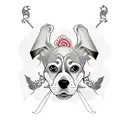 beagle with Ambu masc tattoo design idea