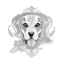 beagle with Ambu masc tattoo design idea