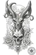 baphomet skull tattoo design idea