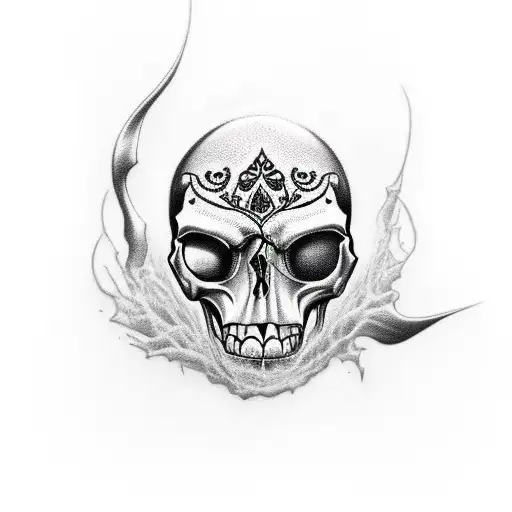 hooded skull tattoo design idea