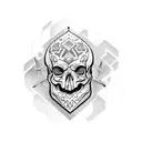 hooded skull tattoo design idea