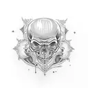 hooded skull tattoo design idea