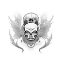 hooded skull tattoo design idea