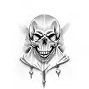 hooded skull tattoo design idea