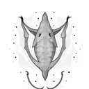 stingray on lower abdomen that has an elogated tail to the hip tattoo design idea