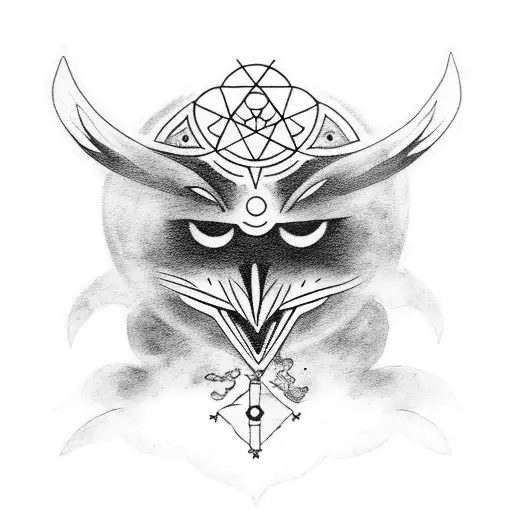 the crow spirit animal in a tattoo design that symbolizes life mysteries and magic, while being lucky tattoo design idea