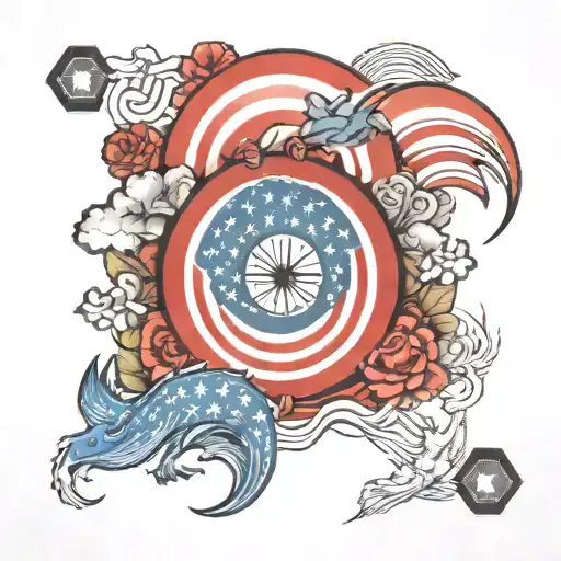 korean american flag tattoo design idea