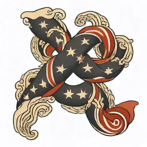 korean american flag intertwined tattoo design idea