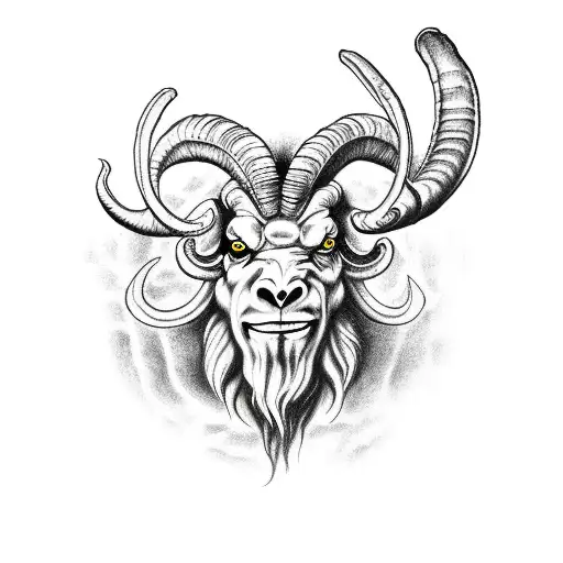 demonic ram looking scary  tattoo design idea