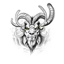 demonic ram looking scary  tattoo design idea