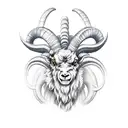 demonic ram looking scary  tattoo design idea