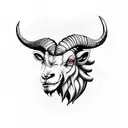 demonic ram looking scary  tattoo design idea