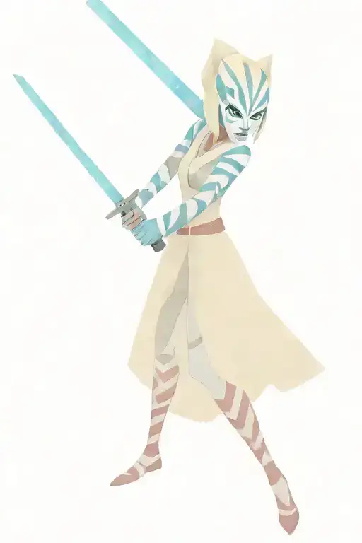 Ahsoka Tano fighting Asajj Ventress  tattoo design idea