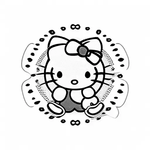 hello kitty reverse tramp stamp tattoo design idea