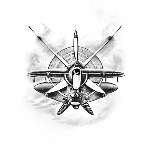 Battle of Britain with spitfire tattoo design idea