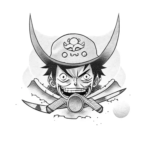 luffy skating tattoo design idea