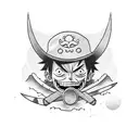 luffy skating tattoo design idea