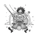 luffy skating tattoo design idea