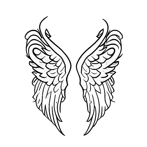 fallen angel wings tattoo design idea