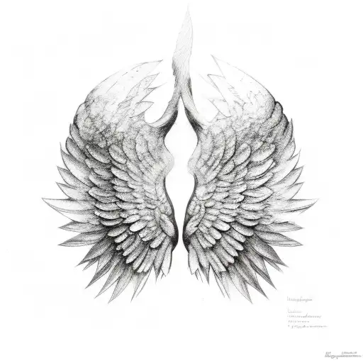 fallen angel wings tattoo design idea