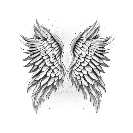 fallen angel wings tattoo design idea