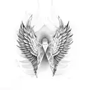 fallen angel wings tattoo design idea