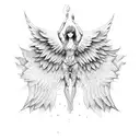 fallen angel wings tattoo design idea