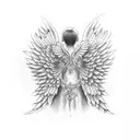 fallen angel wings tattoo design idea