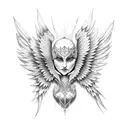 fallen angel wings tattoo design idea