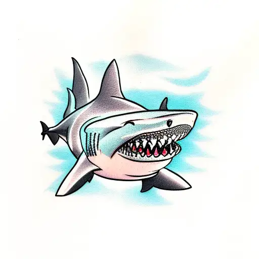 Shark in a tuxedo tattoo design idea