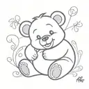 carebear with ; on stomach tattoo design idea