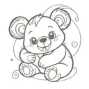 carebear with ; on stomach tattoo design idea