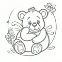 carebear with ; on stomach tattoo design idea