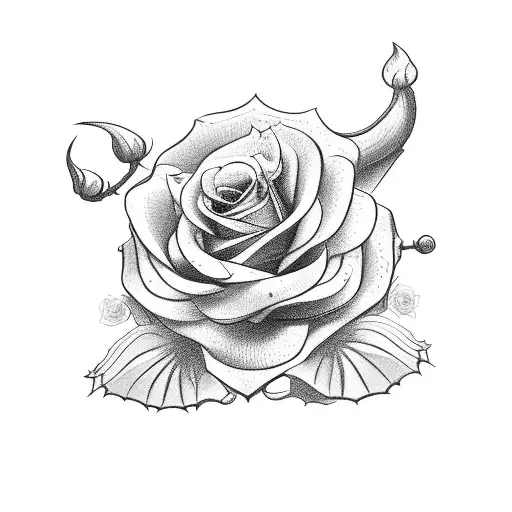 Cerberus with three roses tattoo design idea