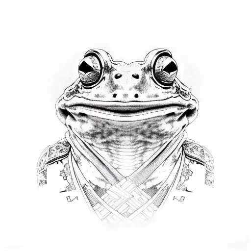 frog samurai tattoo design idea