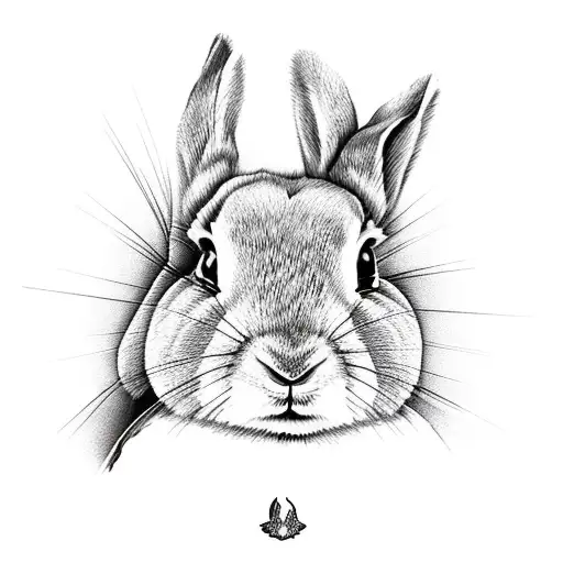 hurting rabbit tattoo design idea