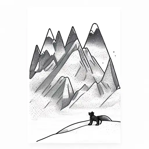 mountains hiking dogs  tattoo design idea