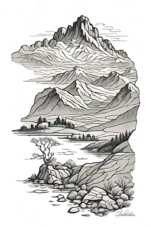 Blencathra lake district tattoo design idea