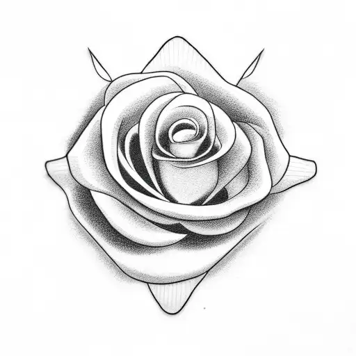 Duck with a rose tattoo design idea