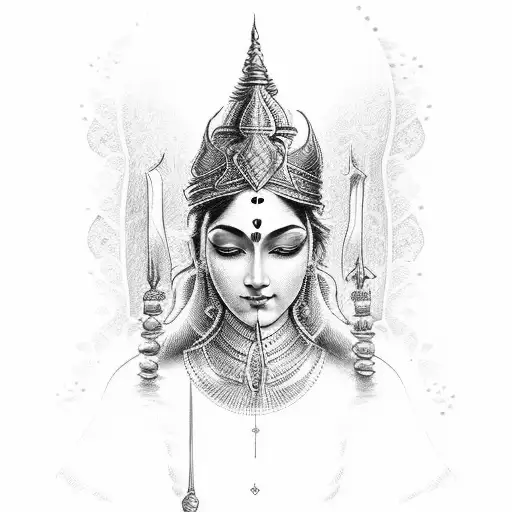 shiv parvati tattoo design idea