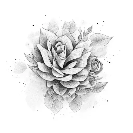 A sales graph transforming into a field of vibrant flowers tattoo design idea