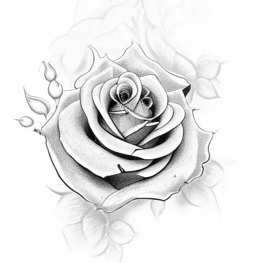 cross with roses tattoo design idea