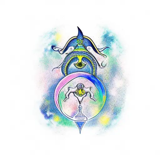 taurus protecting aquarius and pisces  tattoo design idea