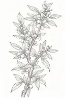 olive tree branch, flowers blooming   tattoo design idea