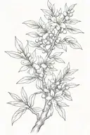 olive tree branch, flowers blooming   tattoo design idea